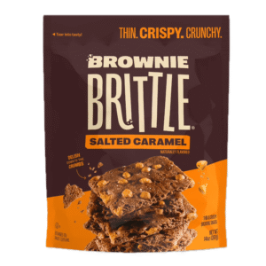 Brownie Brittle – Salted Caramel Thin and Crispy Sweet Snacks (Pack of 1, 14 oz), Rich Gourmet Brownie Bites Dessert